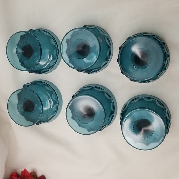 Indiana Colony Kings Crown Blue Sherbet Dishes - Picture 3 of 14